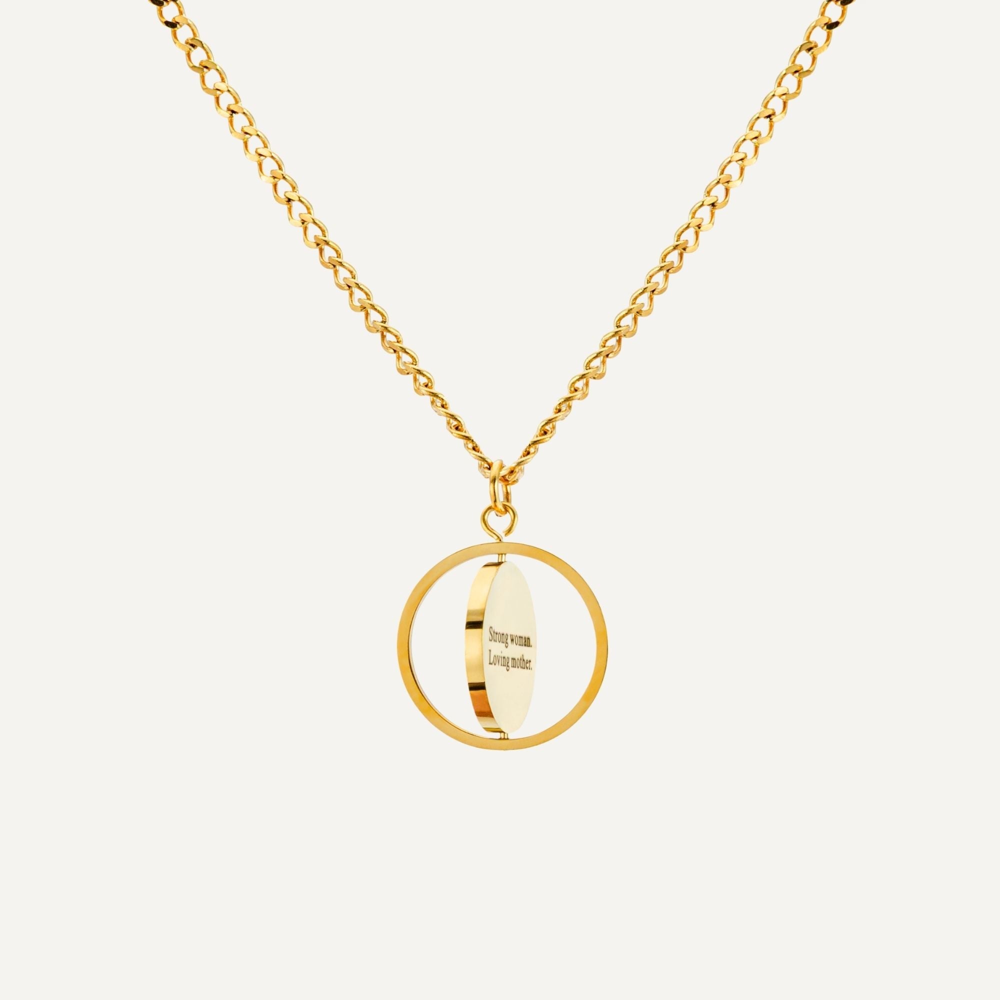 Kundenspezifisch graviertes Kompass-Halsband mit Zirkon