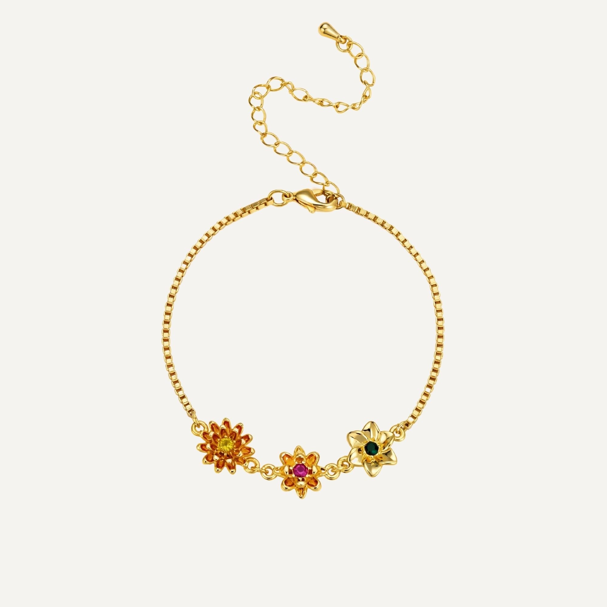 Edimensionales Armband mit Geburtsblume