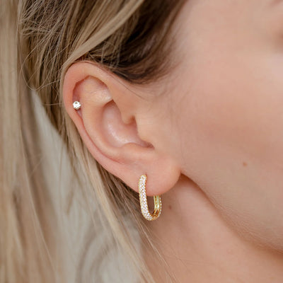 Ovale Strass-Ohrringe