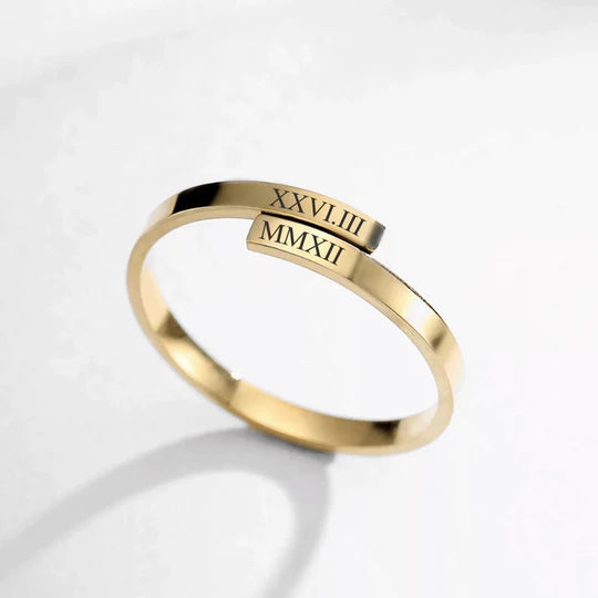 Gravierter Ring mit römischen Ziffern