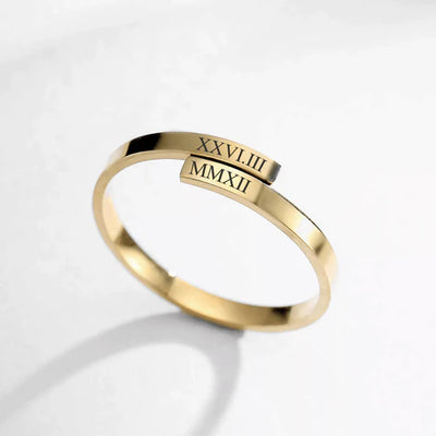 Gravierter Ring mit römischen Ziffern