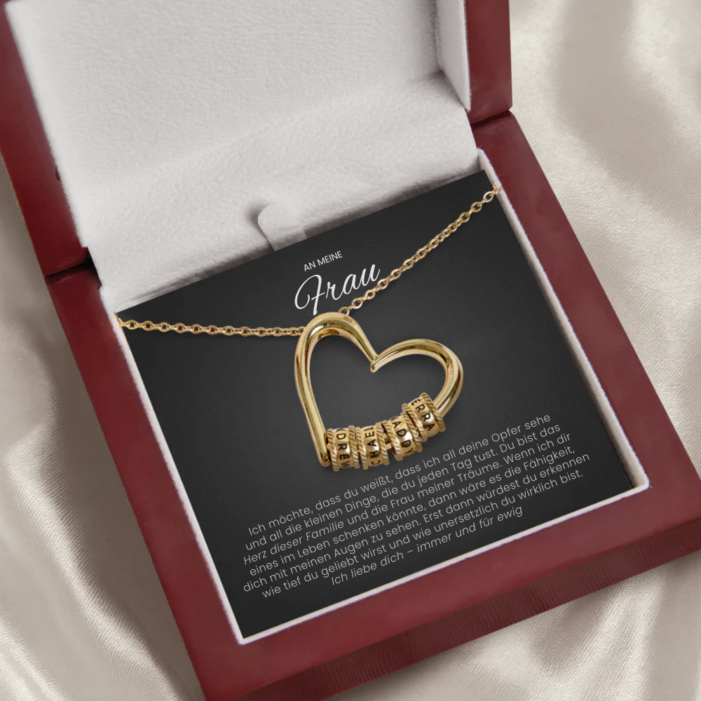 An Meine Frau – Gravierte Familien-Herz-Kette