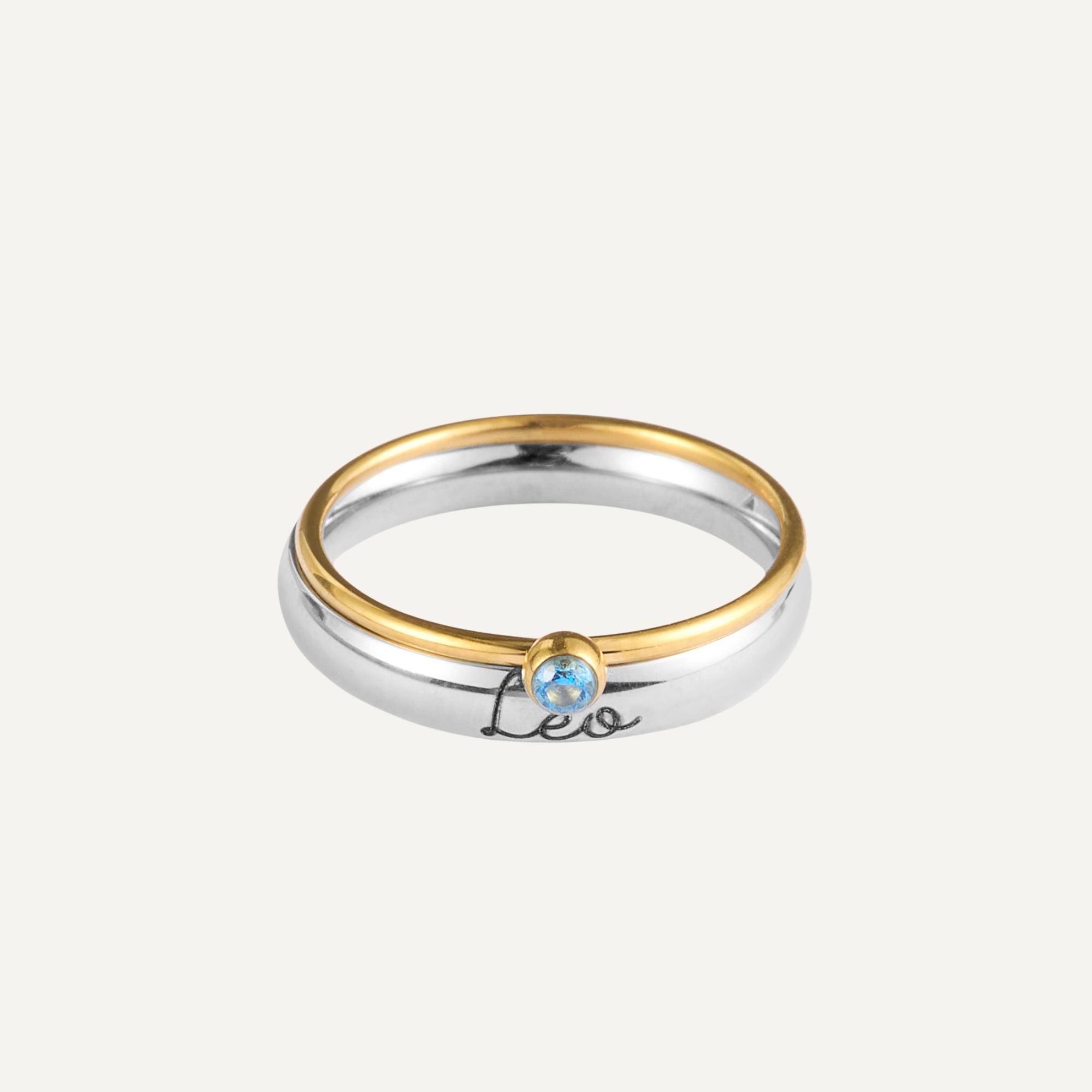 Personalisierter Geburtsstein-gravierter Ring