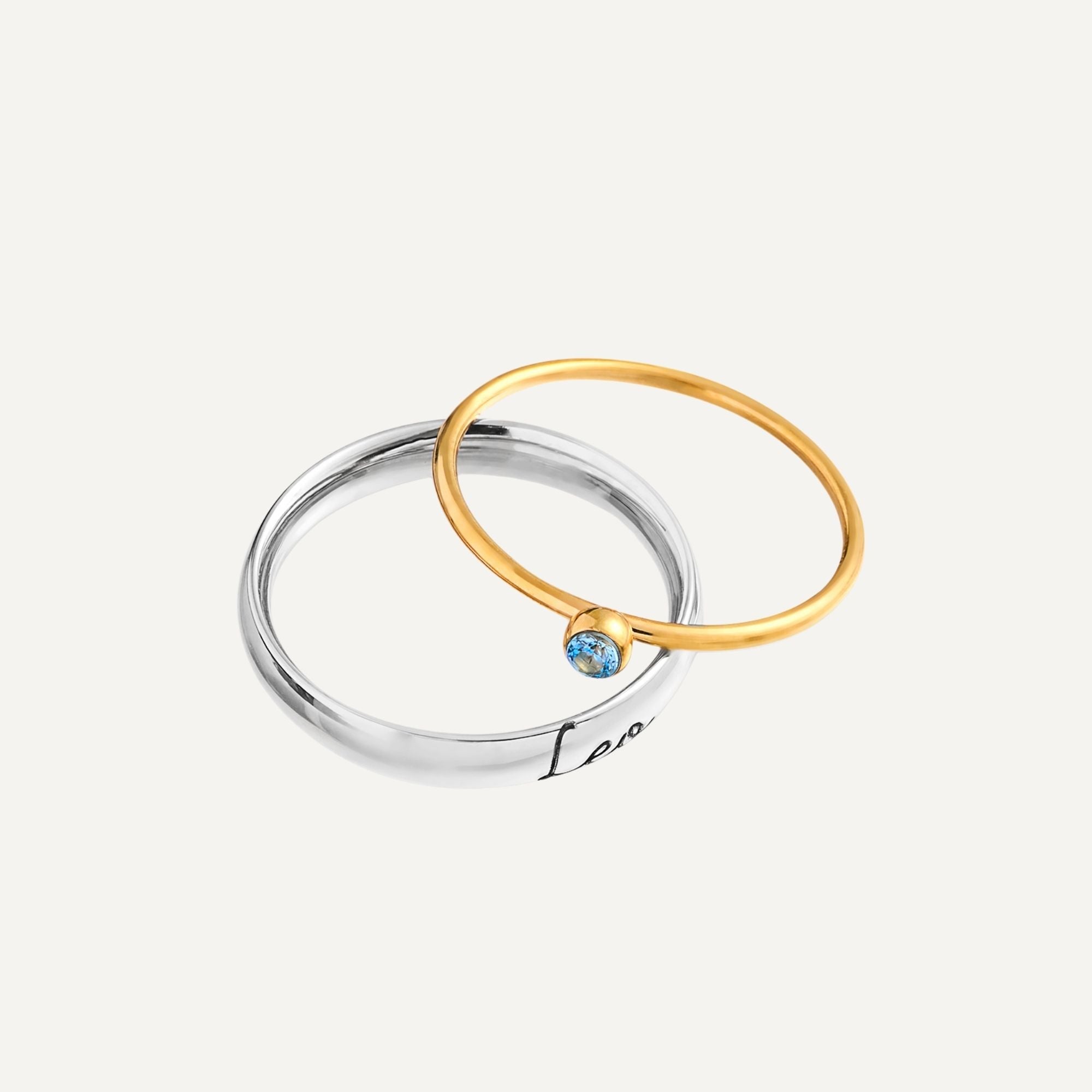 Personalisierter Geburtsstein-gravierter Ring