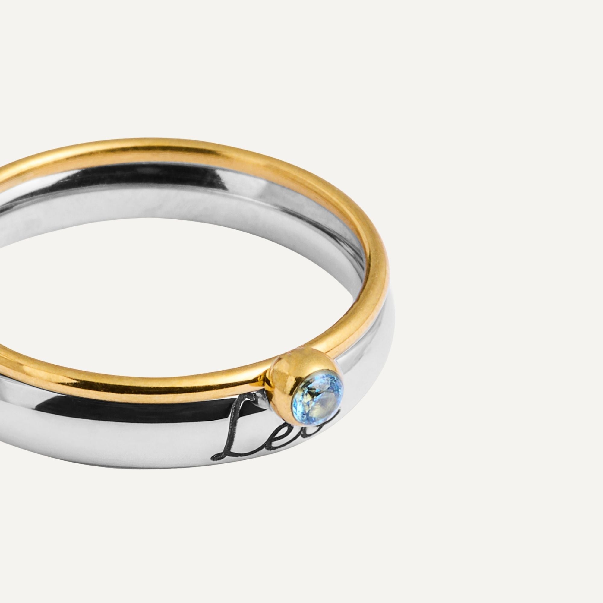 Personalisierter Geburtsstein-gravierter Ring