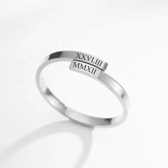 Gravierter Ring mit römischen Ziffern