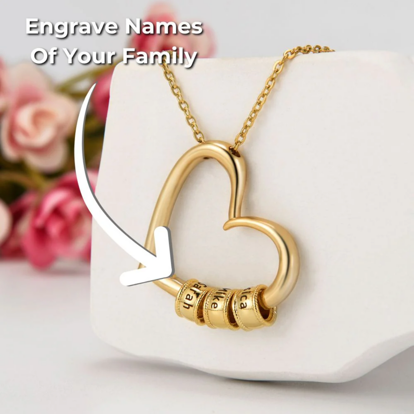 An Meine Frau – Gravierte Familien-Herz-Kette