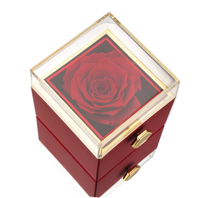 Ewige Rose Box - Mit Personalisierter Halskette Und Echter Rose