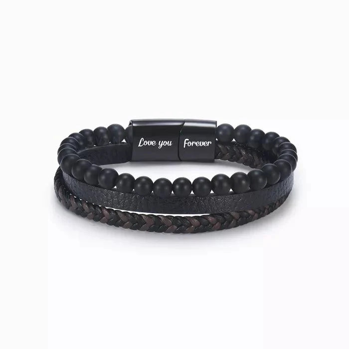 Aan Mijn Man - Wees Mijn Laatste Alles - Belofte Leren Armband - CutomLove.nl