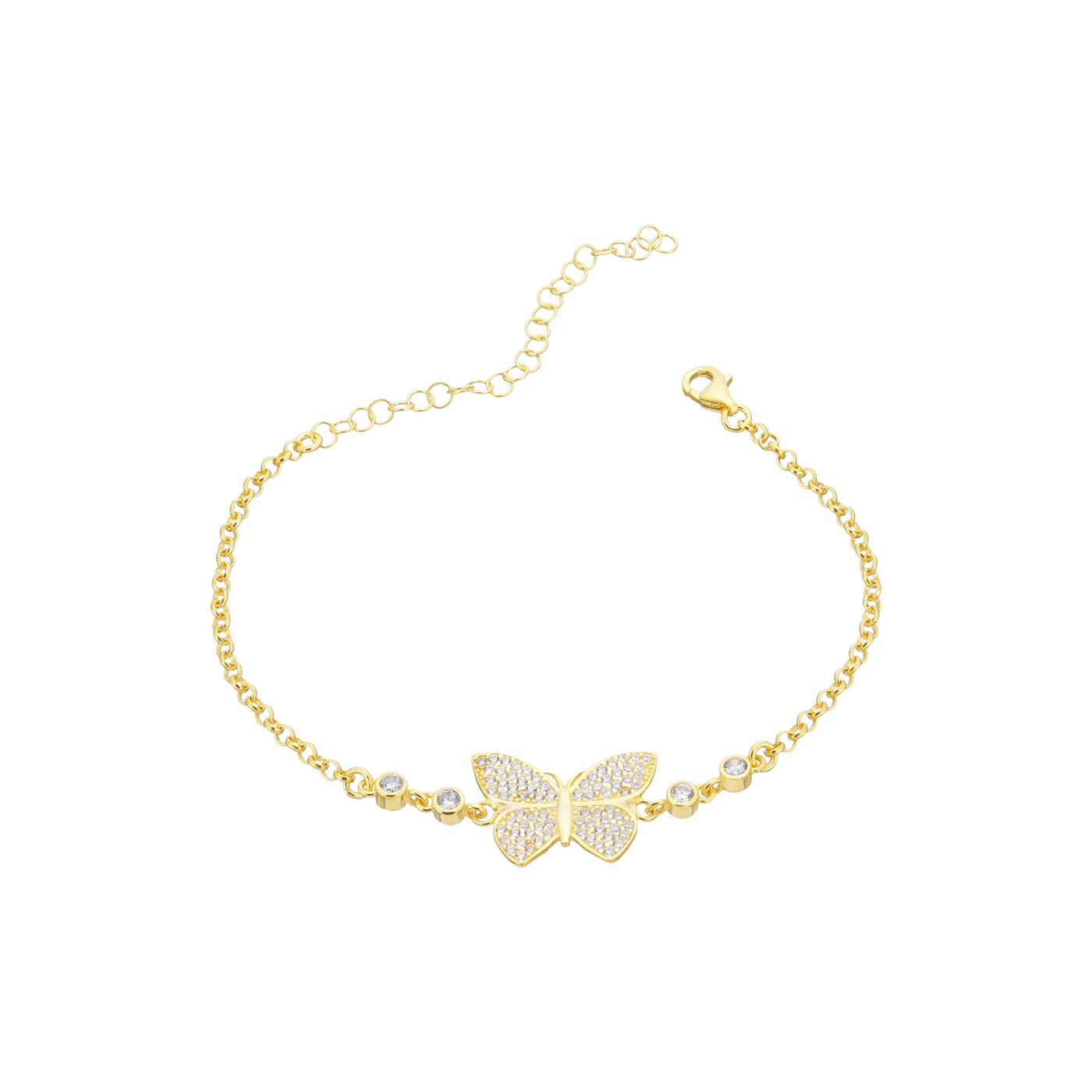 Schmetterling Armband mit Doppel-Zirkonia