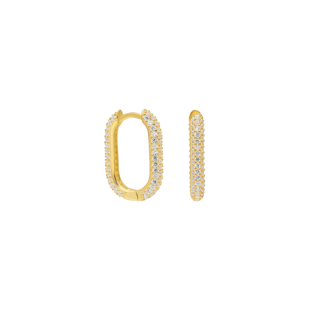 Ovale Strass-Ohrringe