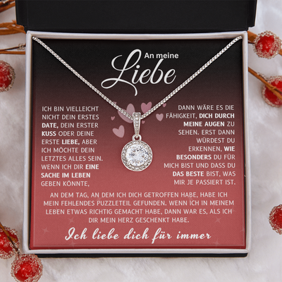 An Meine Liebe - 14k Weißgold Kreis-Halskette