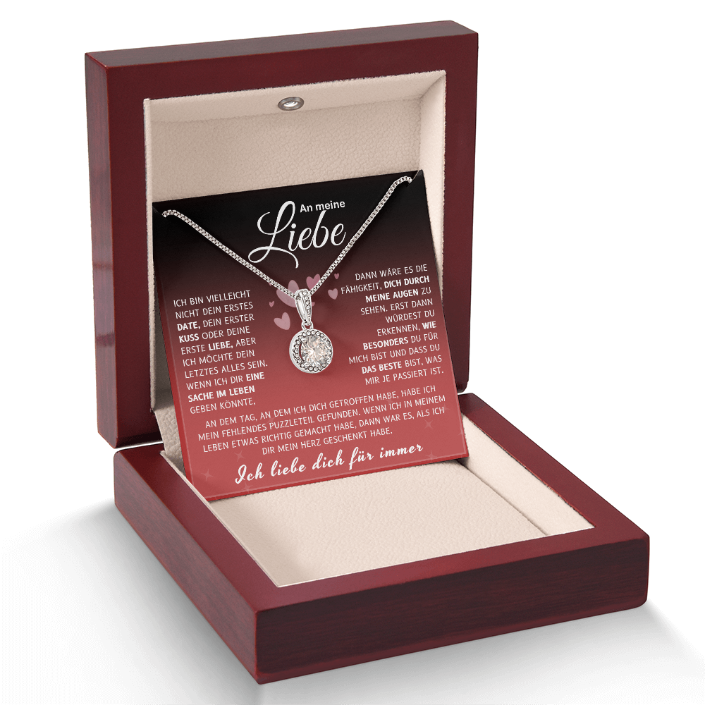 An Meine Liebe - 14k Weißgold Kreis-Halskette