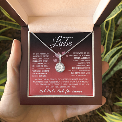 An Meine Liebe - 14k Weißgold Kreis-Halskette