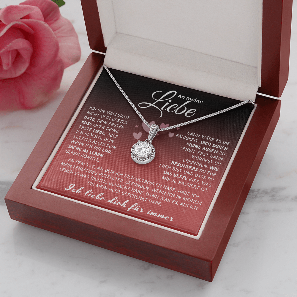 An Meine Liebe - 14k Weißgold Kreis-Halskette