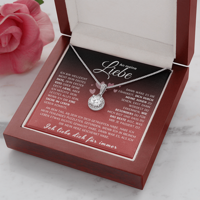 An Meine Liebe - 14k Weißgold Kreis-Halskette