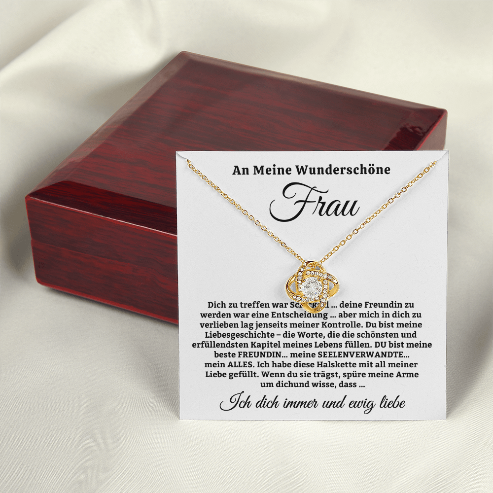 An Meine Wunderschöne Frau - Du Bist Meine Liebesgeschichte – Love Knot Halskette