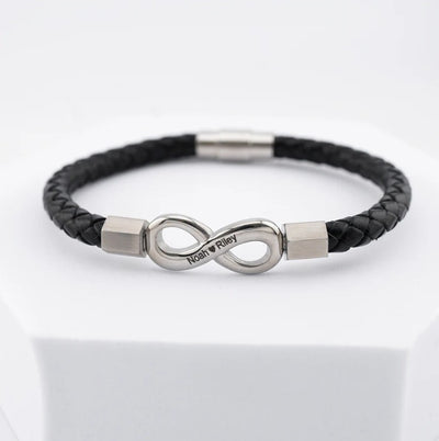 An Meinen Mann - Personalisiertes Infinity-Lederarmband