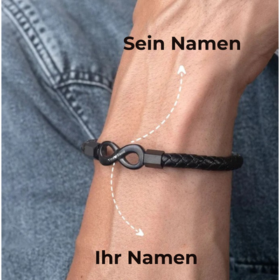 An Meinen Mann - Personalisiertes Infinity-Lederarmband
