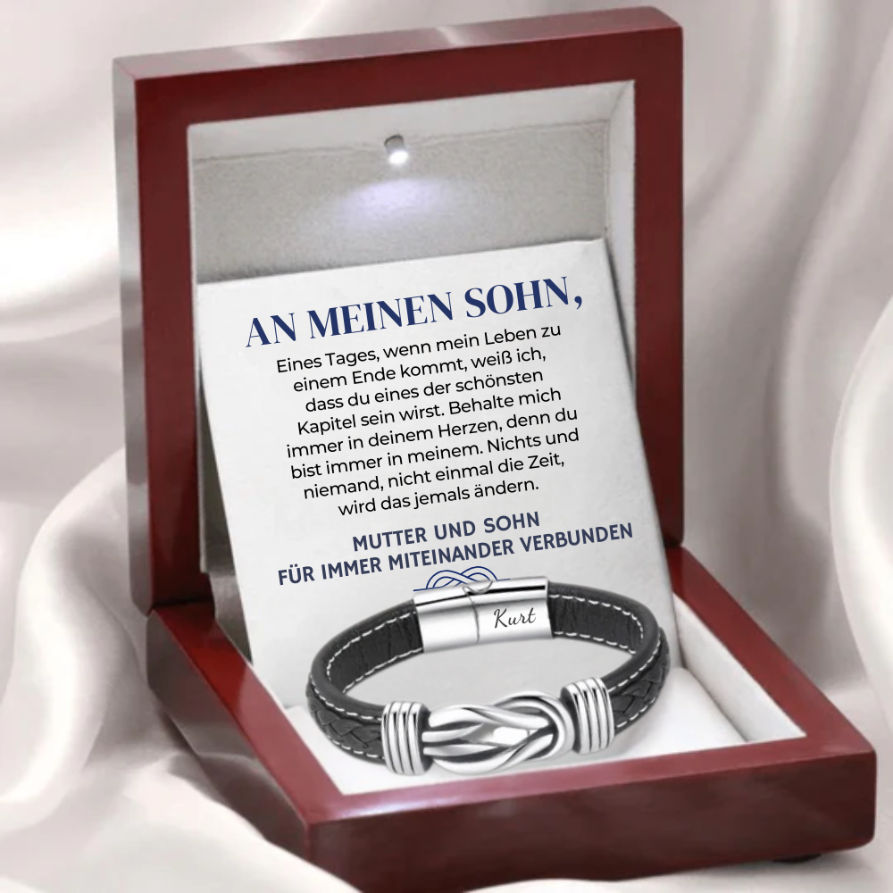 An Meinen Sohn - Mutter Und Sohn Für Immer Miteinander Verbunden - Personalisierbares Infinity-Armband