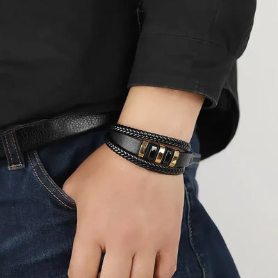 An Meinen Sohn – Du Gehst Niemals Allein – Personalisiertes Geflochtenes Lederarmband