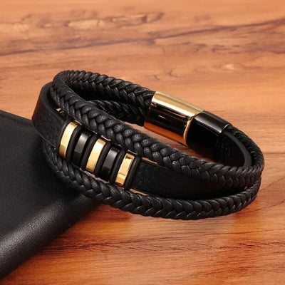 An Meinen Sohn – Du Gehst Niemals Allein – Personalisiertes Geflochtenes Lederarmband