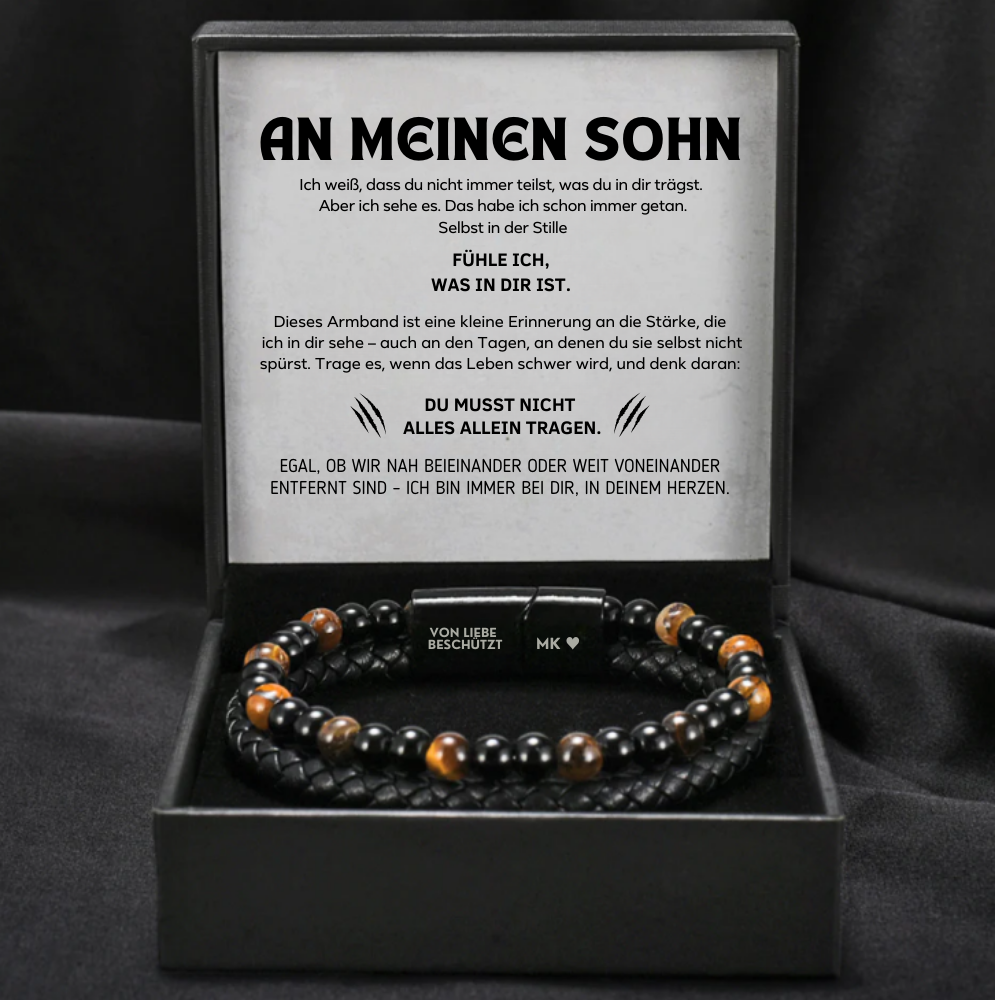 An Meinen Sohn – Tigerauge Schutz Personalisierung Armband