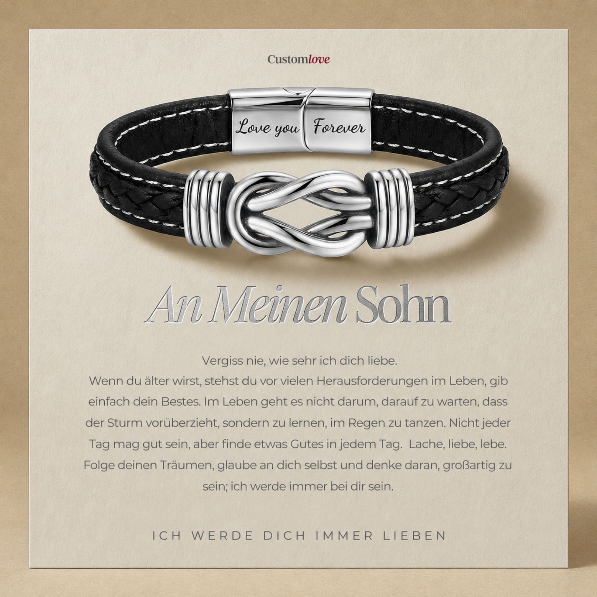 An Meinen Sohn - Ich werde dich immer lieben - Unendlichkeit Armband