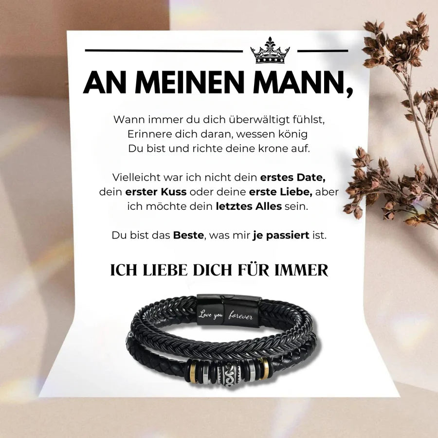 An Meinen Mann - Ich Liebe Dich Für Immer - Lederarmband