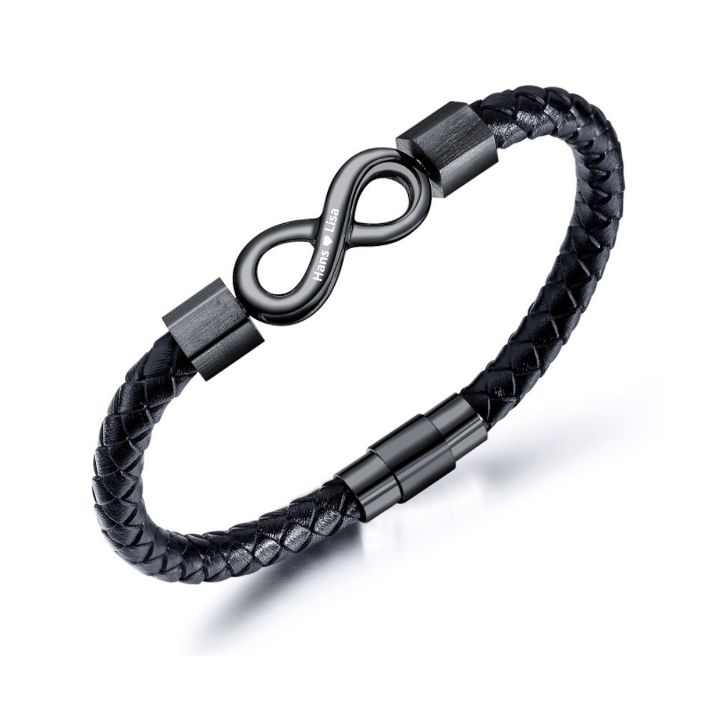 An Meinen Mann - Personalisiertes Leder-Infinity-Armband
