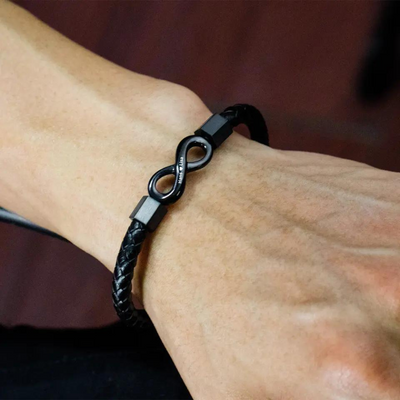 An Meinen Mann - Personalisiertes Leder-Infinity-Armband