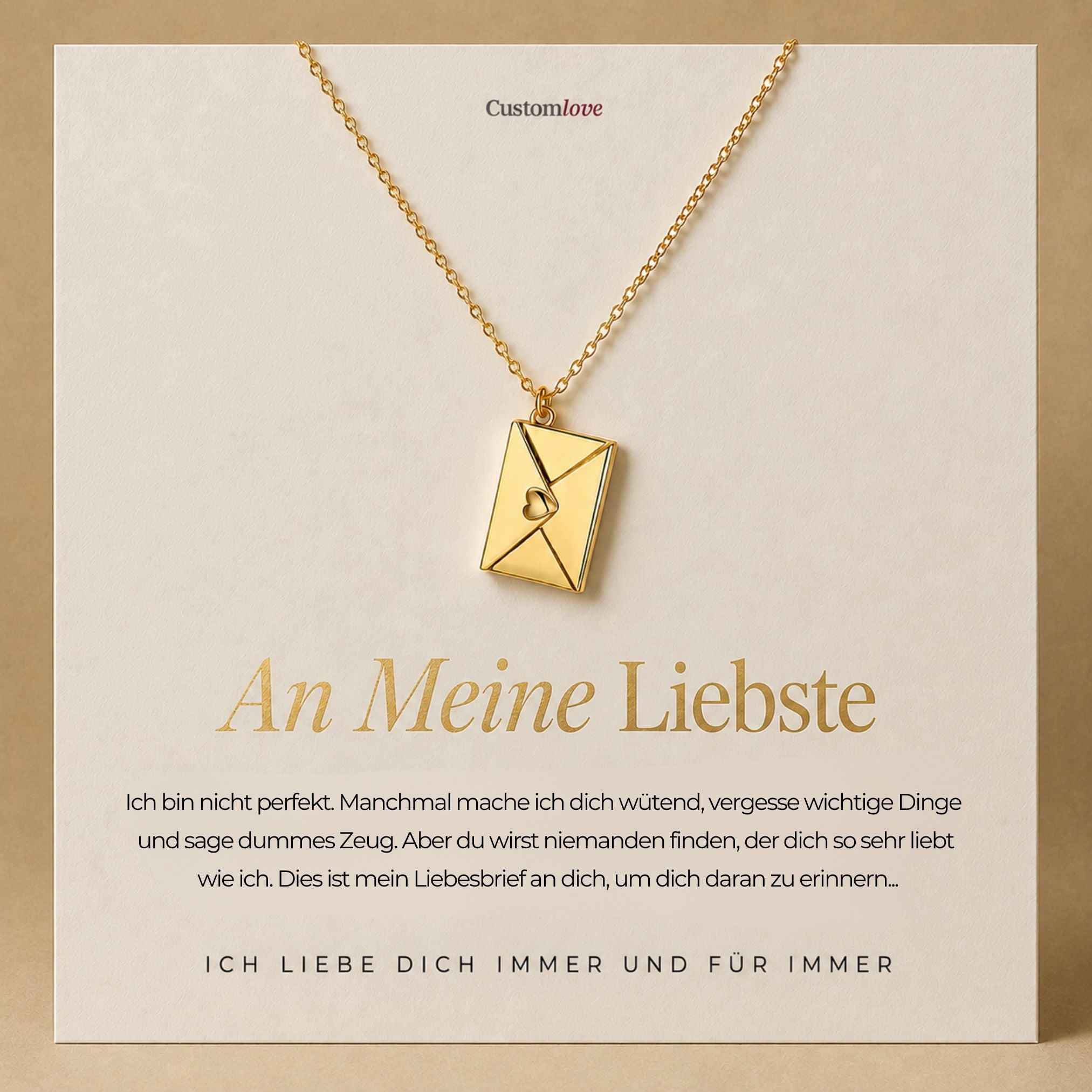 An Meine Liebste - Kette mit Liebesbrief