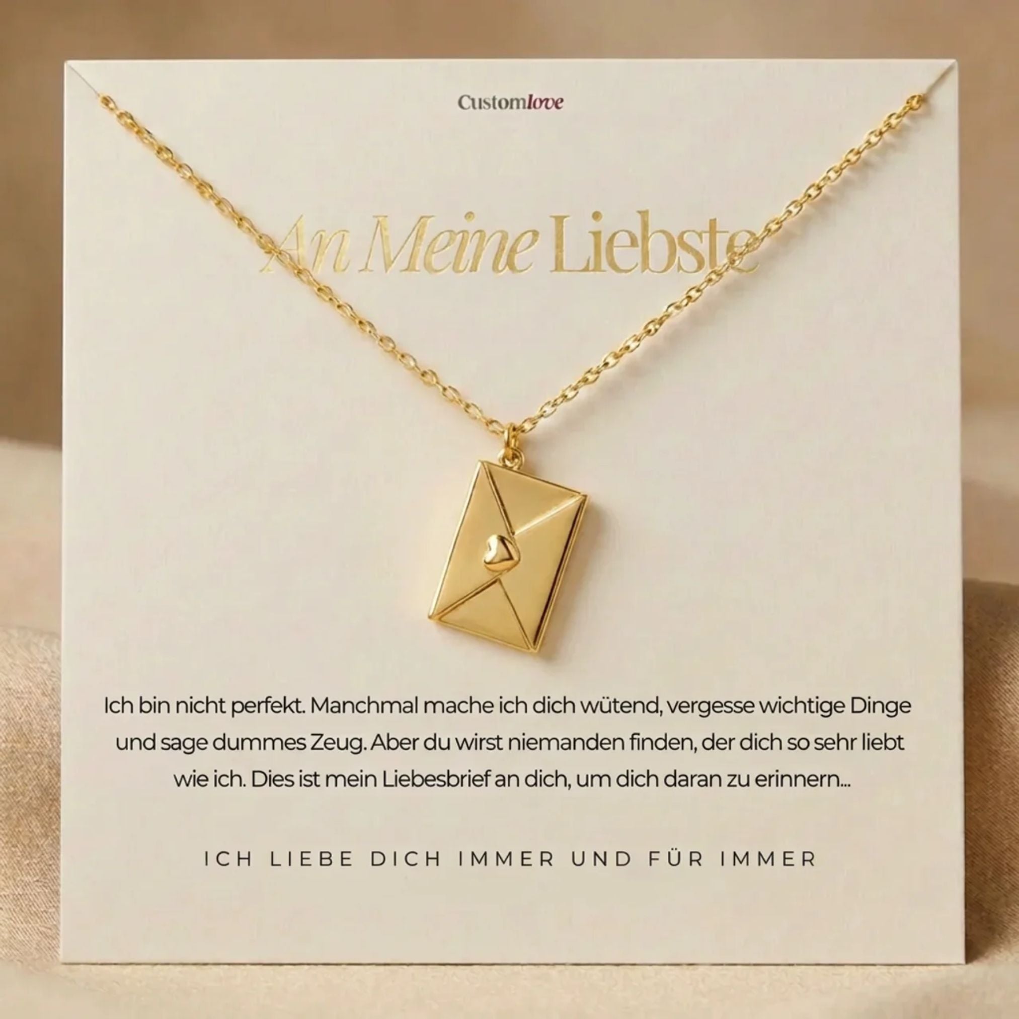 An Meine Liebste - Kette mit Liebesbrief