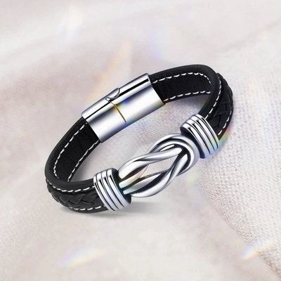 “Mutter und Sohn Für Immer Verbunden“ Geflochtenes Lederarmband