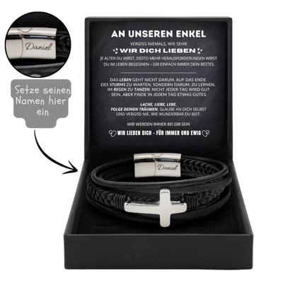 An Meinen Enkel - Personalisiertes Ewiger Beschützer Glaubensarmband