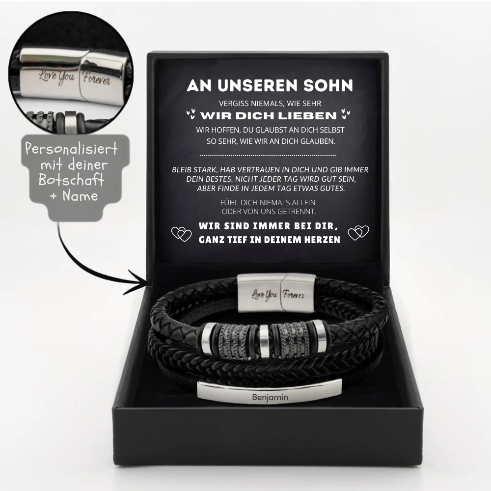 An Meinen Sohn - Personalisierbares " Für Immer Verbunden “ Armband