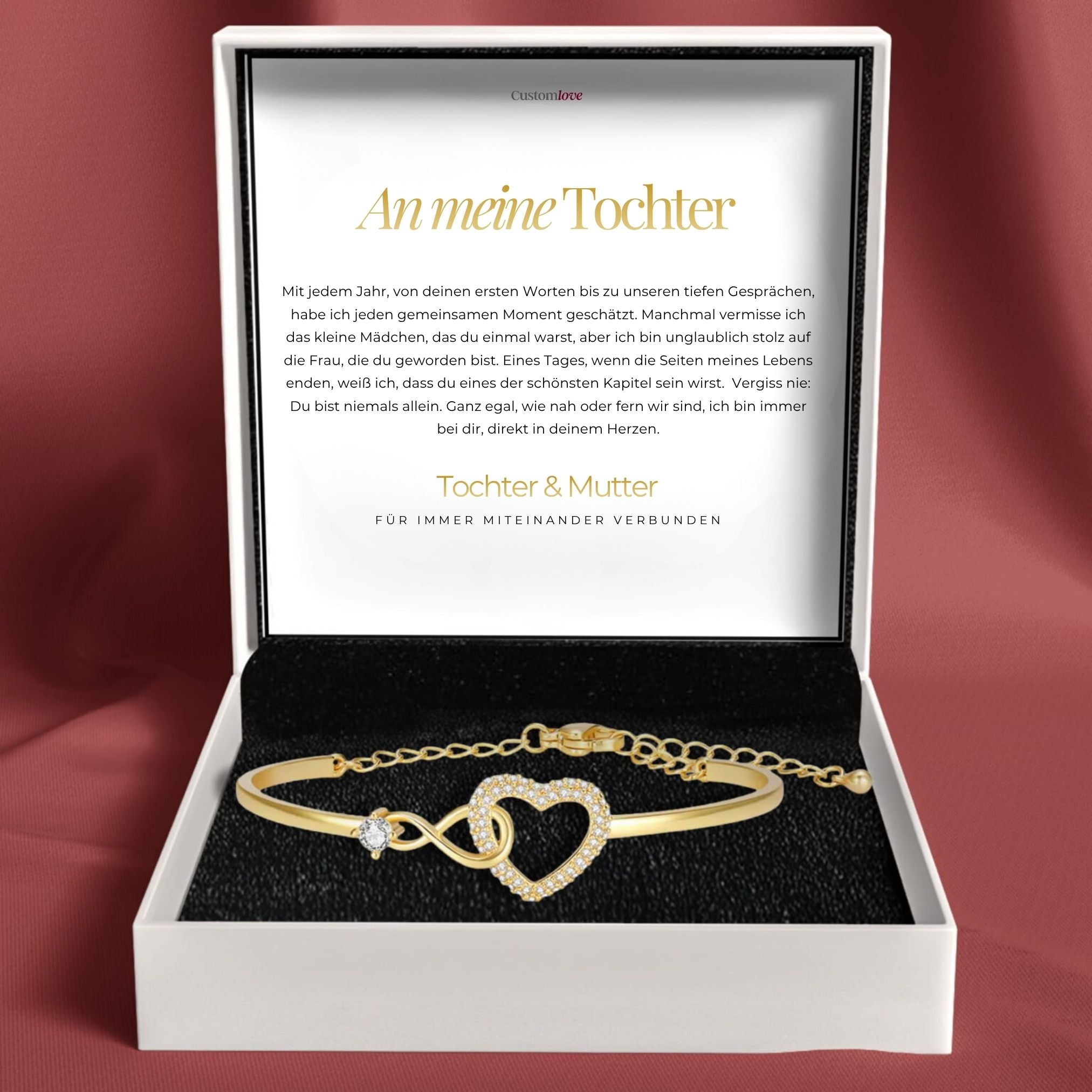 An Meine Tochter - Unendlichkeit Herz Armband