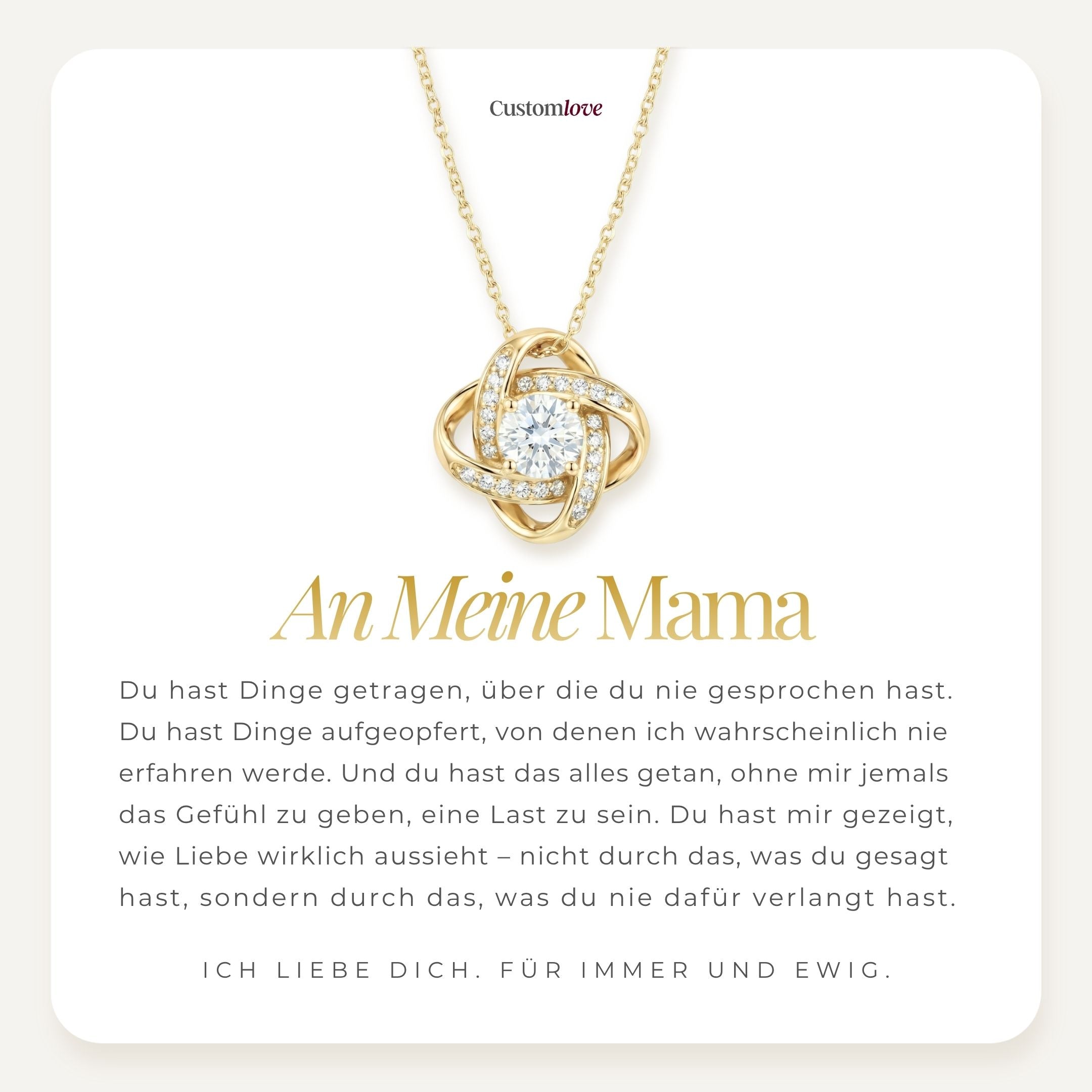 An meine Mutter – Liebes-Knoten-Halskette