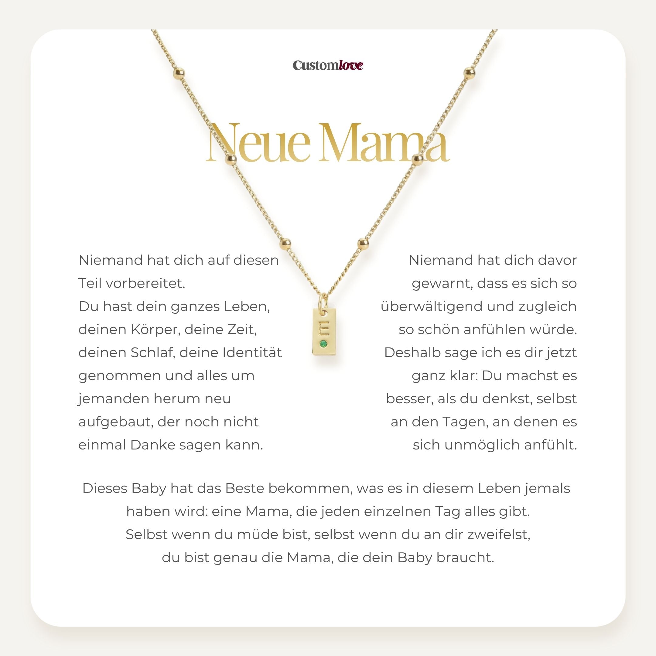 Neue Mama – Tag Geburtsstein-Halskette