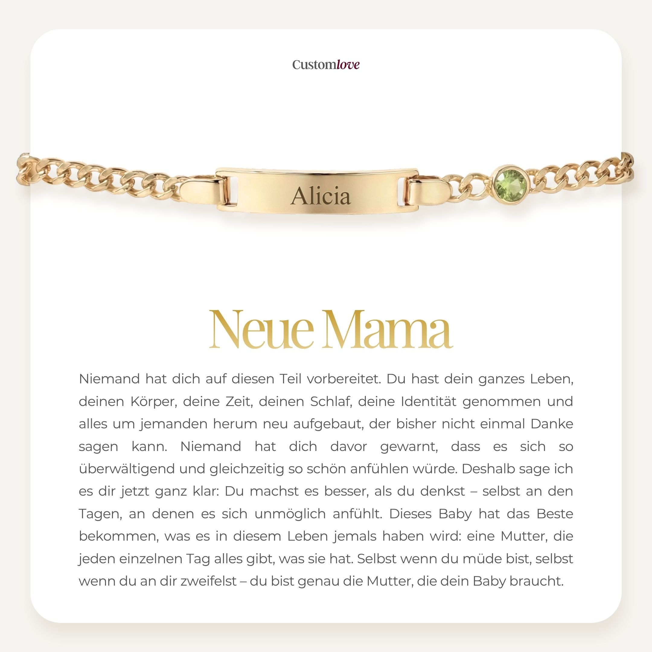 Neue Mama Geburtsstein-Armband