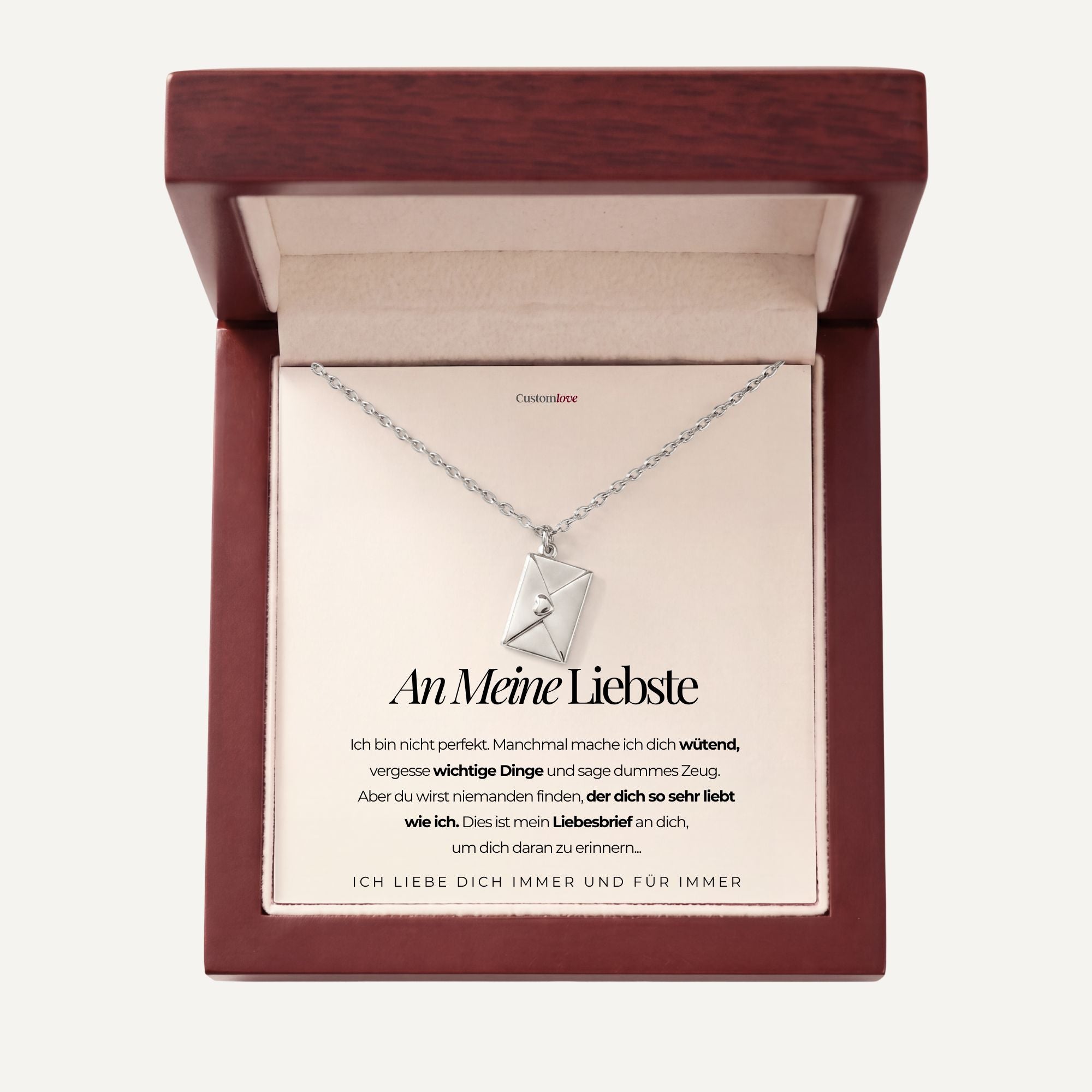 An Meine Liebste - Kette mit Liebesbrief