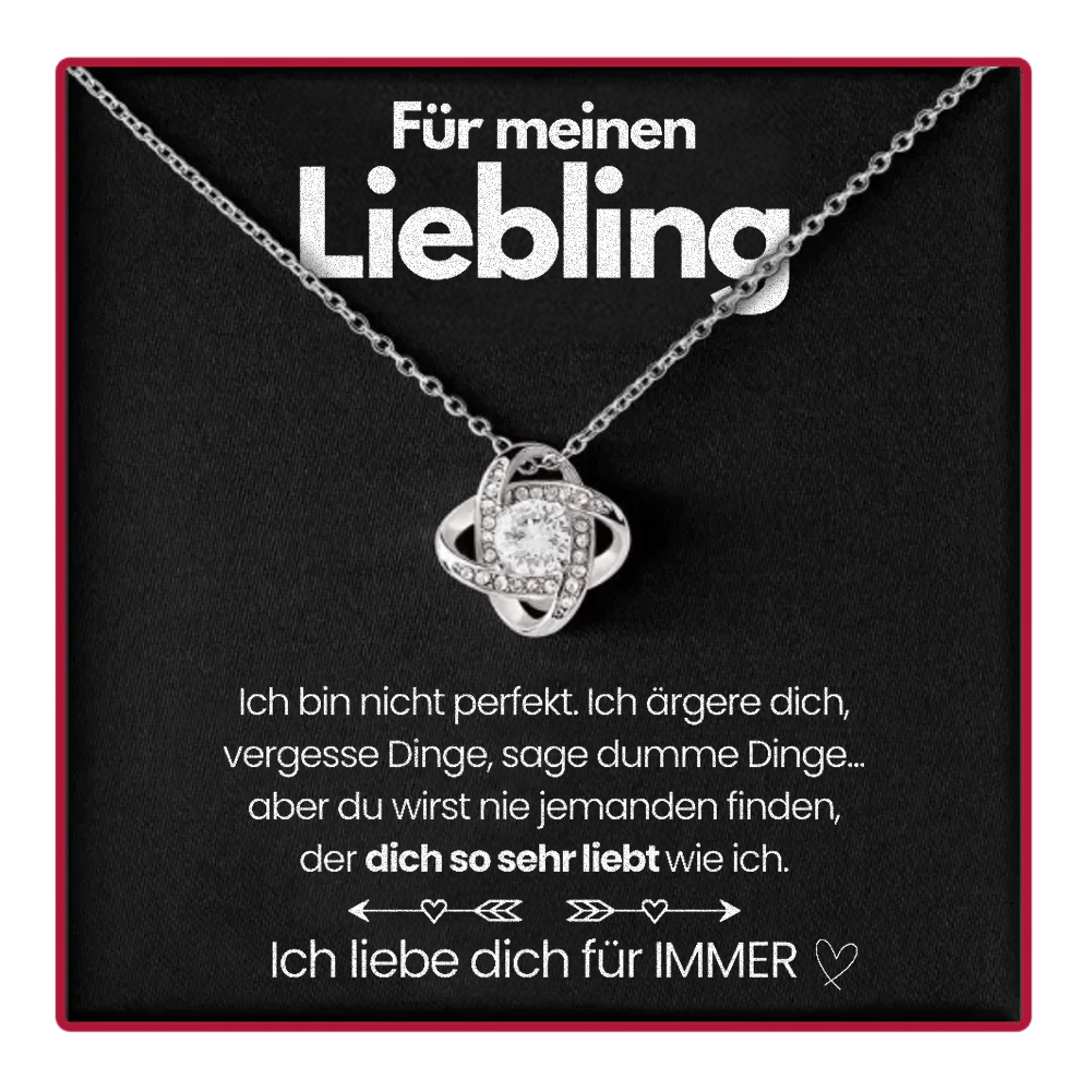 Ewige Rosenbox – Mit Love Knot Halskette & Echter Rose