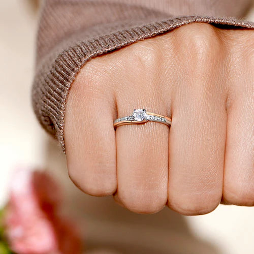 Immer Mit Dir Ring Mit Rundschliff-akzent