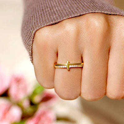 Goldenes Kreuz Ring