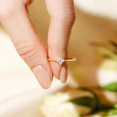 Minimalistischer Kleeblatt-Ring