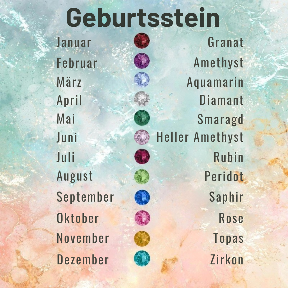 An Meine Frau – Geburtsstein Herz Halskette