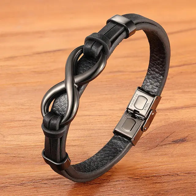 An Meinen Mann - Ich liebe dich; für immer - Infinity-Lederarmband