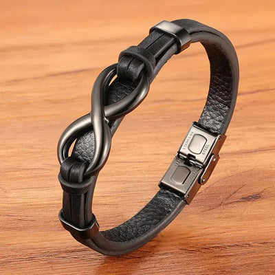An Meinen Mann - Ich liebe dich; für immer - Infinity-Lederarmband