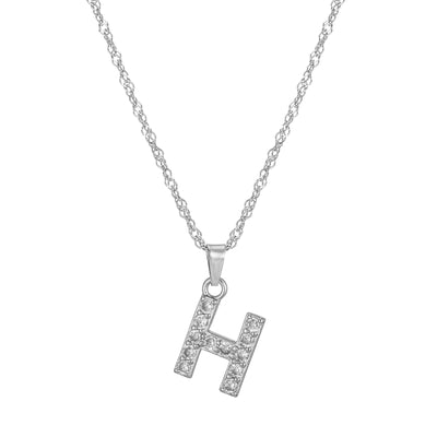 Buchstaben-Halskette mit Zirkonia