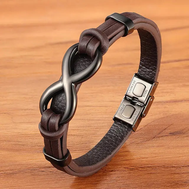 An Meinen Mann - Ich liebe dich; für immer - Infinity-Lederarmband